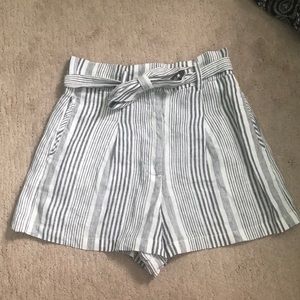 High Waisted Striped Shorts